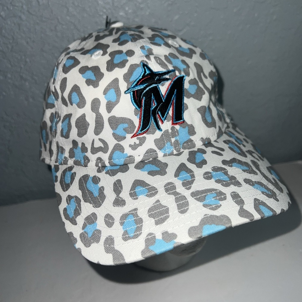 New Era Miami Marlins Hat Cap Womens Leopard Cheetah Animal Print White Black